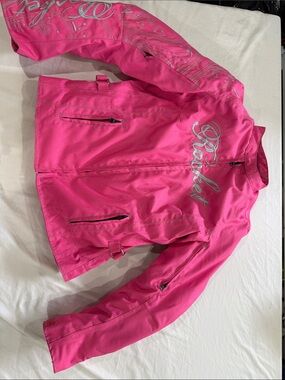 Joe Rocket Hot Pink Women's Motorcycle Jacket with Silver Script